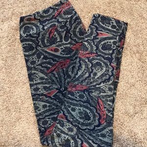 Blue, Gray & Pink TC LuLaRoe Leggings